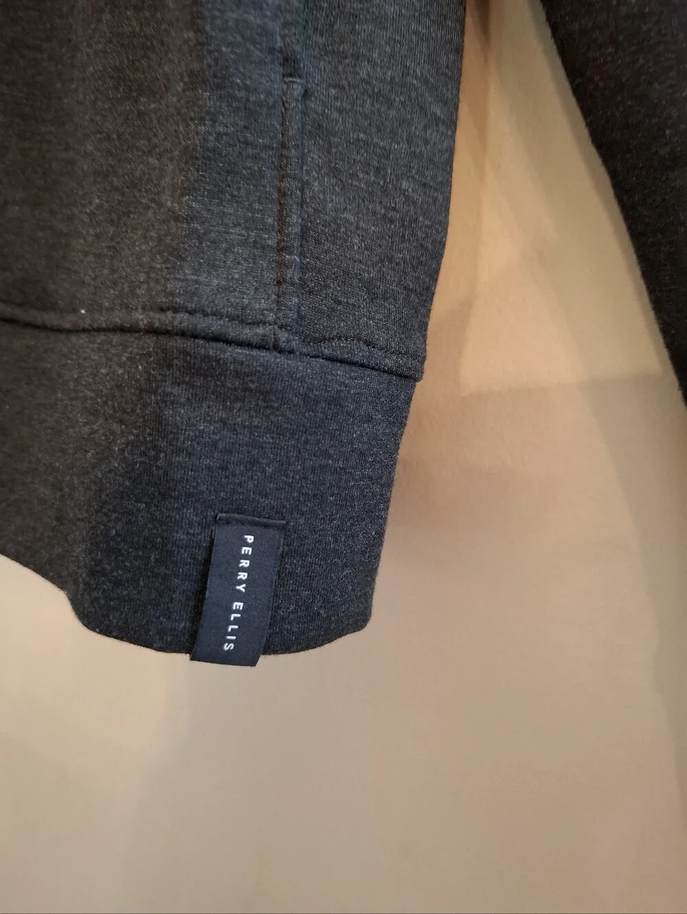 Charcoal Gray Snap Front Mock Neck Jacket Size L Fisherman Grandpa Minimalist LN